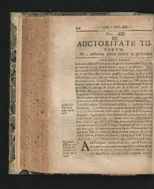 Tit. XXI. De Auctoritate Tutorum.