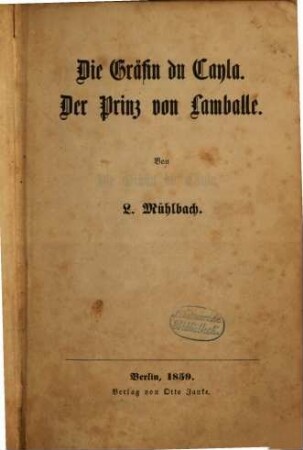 Historische Characterbilder : Von L. Mühlbach, 3