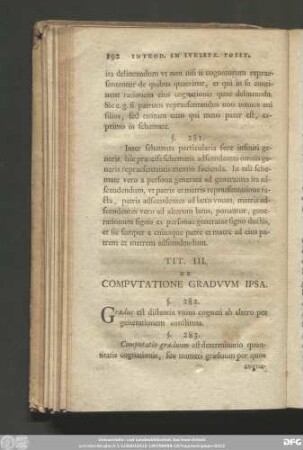 Tit. III. De Computatione Graduum Ipsa.