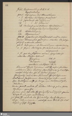 Haupt-Versammlung d. 26.11.26