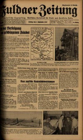 Ausgabe vom Freitag, den 08. September 1939.