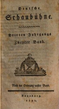 Deutsche Schaubühne. 26, 26 = Jg. 3,Bd. 2. 1791
