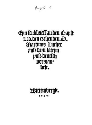 Eyn sendbrieff an den Bapst Leo den tzehenden