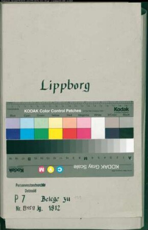 Belegakte zu den Heiratsregistern 1812 der Munizipalität Lippborg