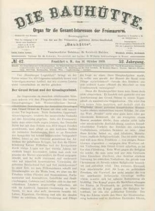 No. 42. Frankfurt a. M., den 16. Oktober 1909. 52. Jahrgang.