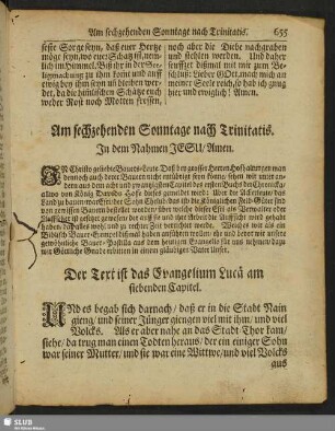Am sechzehenden Sonntage nach Trinitatis
