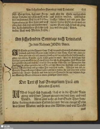 Am sechzehenden Sonntage nach Trinitatis