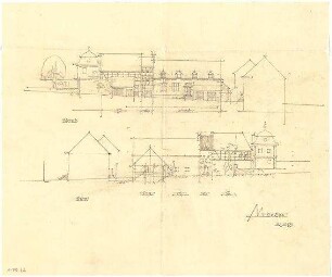 Döllgast, Hans; Marktbreit; Stadtplanung Marktbreit - Südseite; Nordseite (Ansichten)