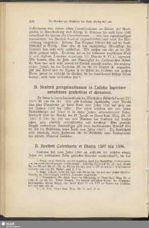 B. Sculteti Calendaria et Diaria 1567 bis 1594