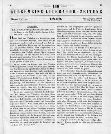 Niebuhr, B. G.: Historische und philologische Vorträge. Bd. 2, Abt. 2. An der Universität zu Bonn gehalten. Vorträge über Alte Geschichte; Griechenland bis zur Niederlage des Agis bei Megalopolis. Sicilien's Primordien. Der Orient bis zum Tode Alexanders̕ des Großen. Philipp und Alexander von Makedonien. Berlin: Reimer 1848