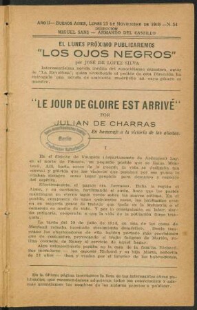 1918000254: "Le jour de gloire est arrivé" : en homenaje a los aliados
