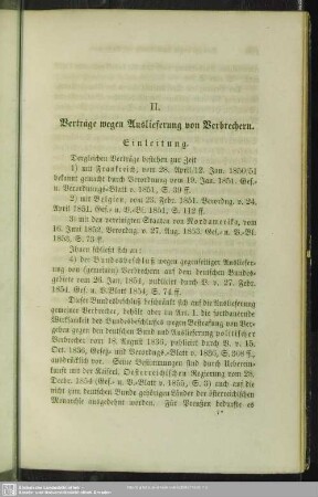II. Verträge wegen Auslieferung von Verbrechern