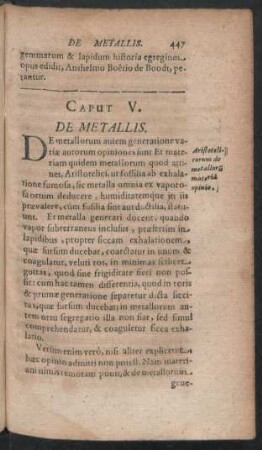 Caput V. De Metallis.