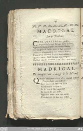 Madrigal Sur ses Tablettes.