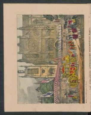 Tafel: The procession approaching Westminster Abbey.
