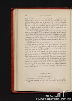 Chapter IV. Seasonal management.