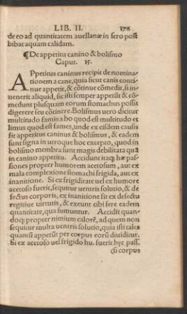 De appetitu canino & bolismo. Caput. 15.
