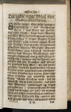 Der rechte einige Ablaß oder Gnaden-Brief Gottes.