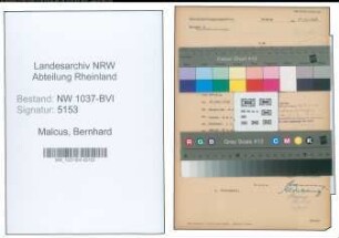 Entnazifizierung Bernhard Malcus , geb. 14.06.1898 (Lehrer)