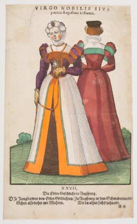 Tracht einer jungen Augsburgerin aus einem adligen Geschlecht