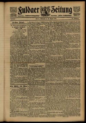 Erste Ausgabe vom Mittwoch, den 22. August 1906.