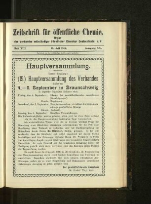 Hauptversammlung.