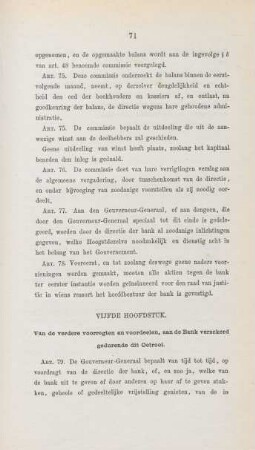 Vijfde hoofdstuk. Van de verdere voorregten en voordeelen, aan de bank verzekerd ...