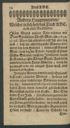 Andern Hauptpuncten/ Welcher in sich helt das Fluch ABC. nach allen Buchstaben.