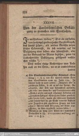 XXXVII. Von der Landesherrlichen Bestätigung in peinlichen und Strafsachen