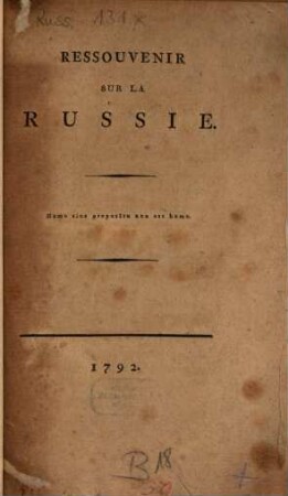 Ressouvenir sur la Russie