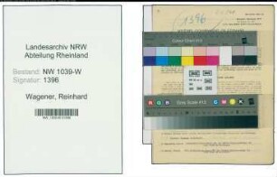 Entnazifizierung Reinhard Wagener , geb. 21.03.1892 (Lehrer)