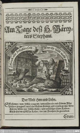 Am Tage deß H. Märtyrers Stephani