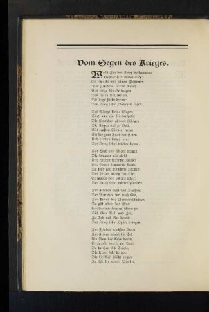 Vom Segen des Krieges.