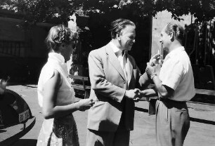 Basel, Schweiz: Komödie Basel; Immy Schell, Leopold Biberti und Dir. Karter