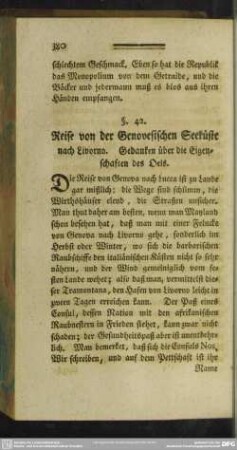 §. 42. Reise von der Genovesischen Seeküste nach Livorno