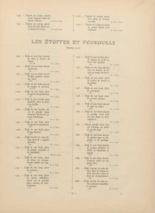 Les étoffes et Foukousas. Planches 90 - 98