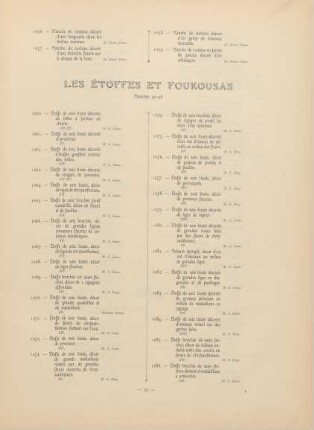 Les étoffes et Foukousas. Planches 90 - 98