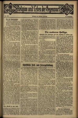 Dritte Ausgabe vom Sonntag, den 18. November 1934.
