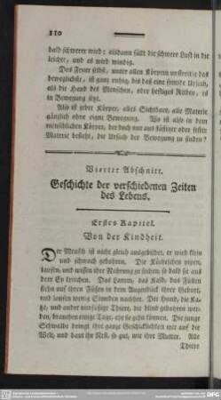 Vierter Abschnitt. Geschichte der verschiedenen Zeiten des Lebens
