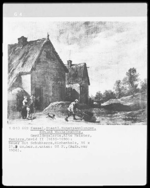 Bauer mit Schubkarre