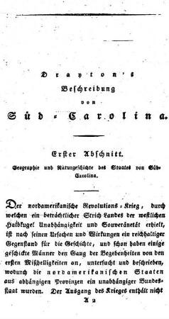 Geographie und Naturgeschichte des Staates von Süd-Carolina.