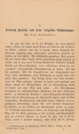 1-24 Friedrich Paulsen und seine religiösen Anschauungen