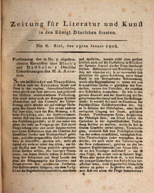Zeitung für Literatur und Kunst in den Königl[ichen] Dänischen Staaten. 2, [2.] 1808/09