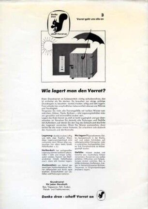 Wie lagert man Vorrat? Vorrat geht uns alle an 3 Aushang