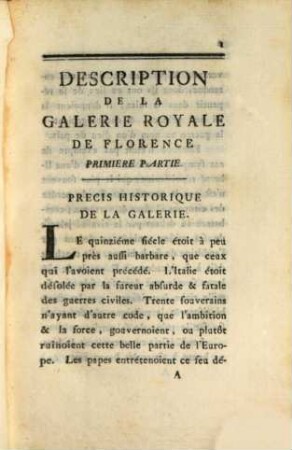 Description De La Galerie Royale De Florence, 1