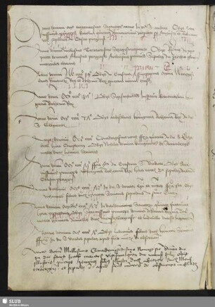 Bl. 174v: [Daten über schlesische u. böhmische Fürsten.] 15. Jh.