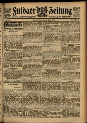 Zweite Ausgabe vom Samstag, den 27. August 1904.
