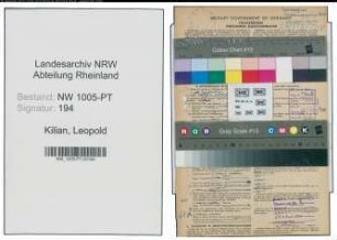 Entnazifizierung Leopold Kilian , geb. 18.09.1901 (Postschaffner)