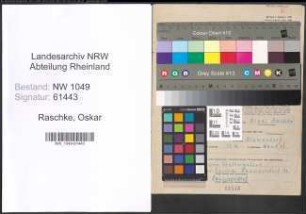 Entnazifizierung Oskar Raschke , geb. 12.08.0000 (Bahnangestellter)