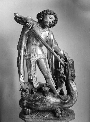 Heiliger Georg im Kampf mit dem Drachen : Heiliger Georg im Kampf mit dem Drachen (1401/1415). Völkermarkt-Sankt Georgen am Weinberge, Pfarrkirche Sankt Georgen